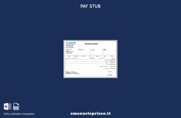 stile verificato PT. Modello busta paga elettronica XYZ